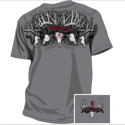 BROWNING BUCK SKULL TEE SHIRT BROWNING BUCK SKULL TEE SHIRT